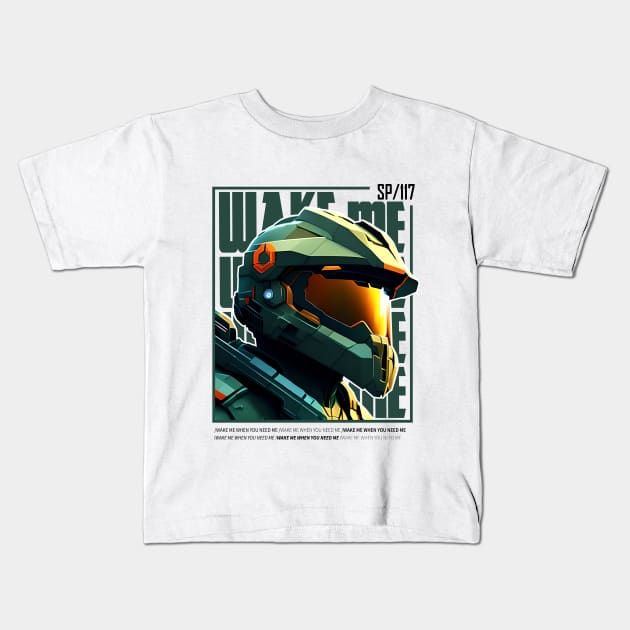 Halo game quotes - Master chief - Spartan 117 - WQ01-v10 Kids T-Shirt by trino21